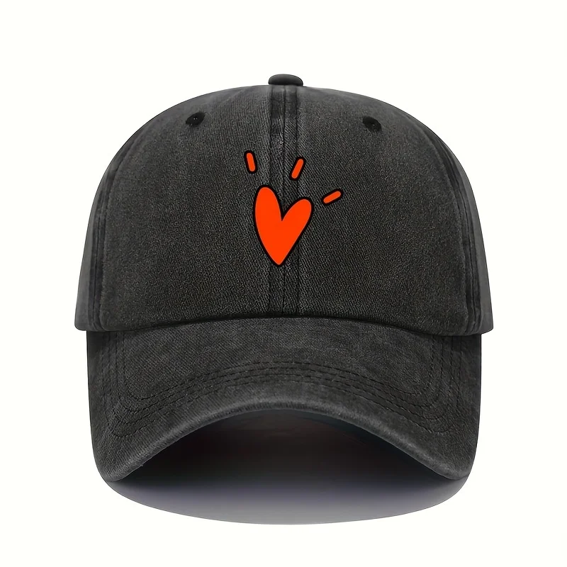 Retro baseball cap with heart-shaped pattern, sun protection adjustable, elastic fit, year-round casual sports cap.
Retro baseball cap with heart-shaped pattern, sun protection adjustable, elastic fit, year-round casual sports cap.