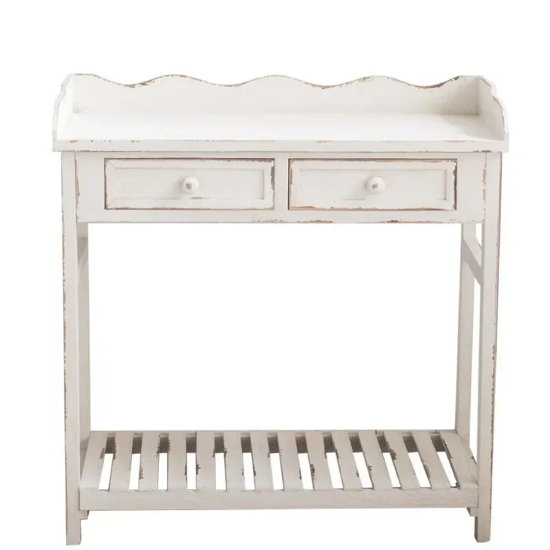 American retro old drawer flower stand balcony outdoor solid wood garden sundries workbench flower pot rack table
American retro old drawer flower stand balcony outdoor solid wood garden sundries workbench flower pot rack table
