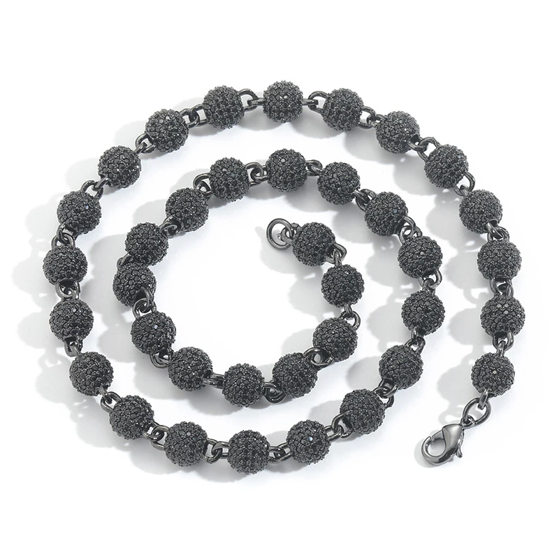 Hip Hop Black CZ Stone Paved Bling Iced Out Beads Link Chain Chokers Necklaces for Men Rapper Jewelry
Hip Hop Black CZ Stone Paved Bling Iced Out Beads Link Chain Chokers Necklaces for Men Rapper Jewelry