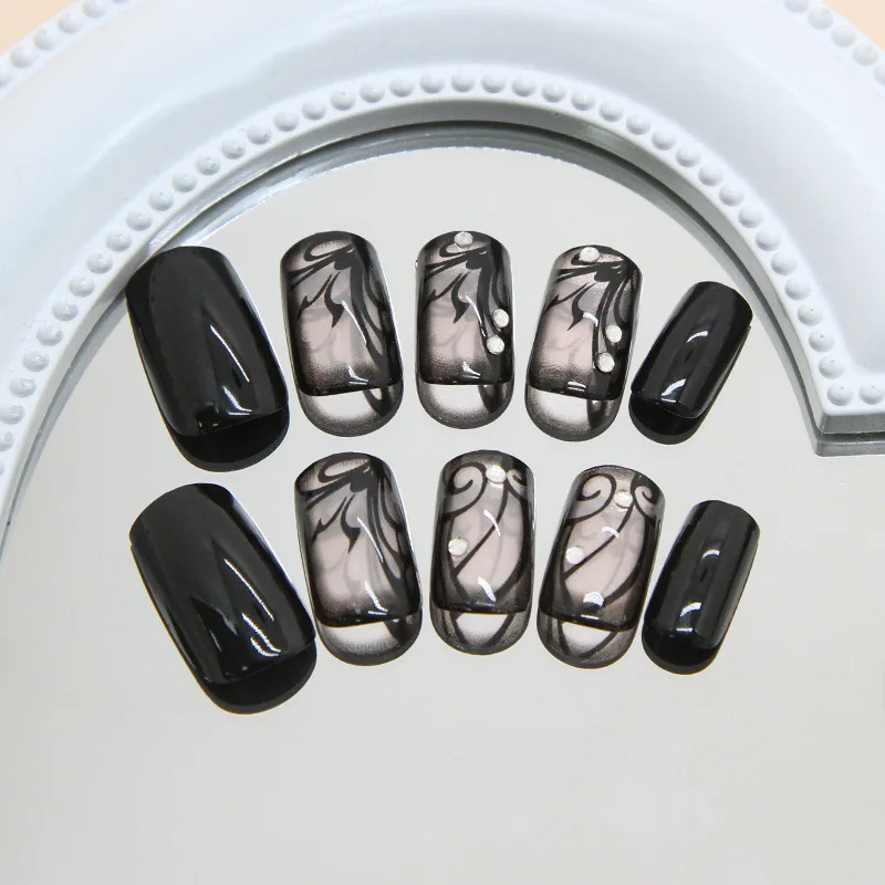 24PCS Y2K Dark Fantasy Press-On Nails - Medium Square Shape With Bling Diamond Crush Glitter Fake Nails For Women
24PCS Y2K Dark Fantasy Press-On Nails - Medium Square Shape With Bling Diamond Crush Glitter Fake Nails For Women