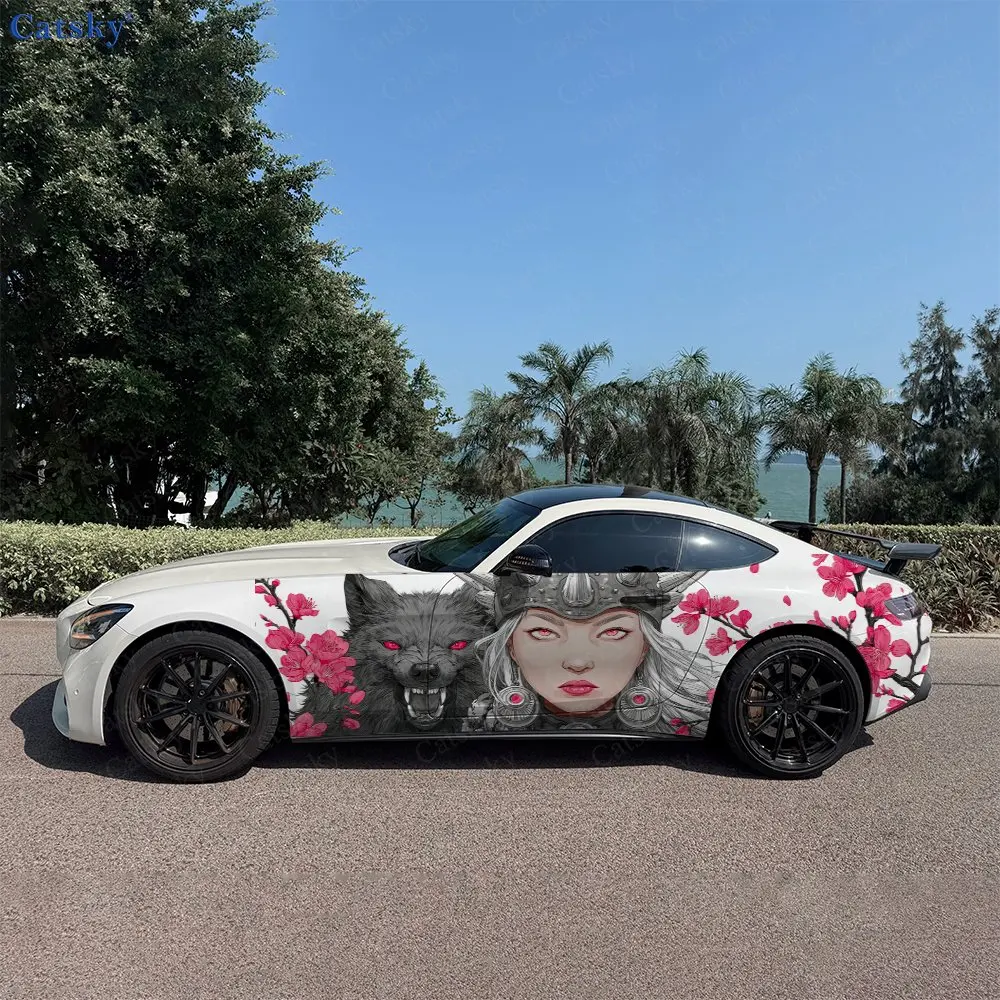2pcs Ink Wolf Cherry Blossom Girl Car Side Wraps, Self-Adhesive PVC Waterproof & Scratch-Resistant Stickers, Car Accessory Gift
2pcs Ink Wolf Cherry Blossom Girl Car Side Wraps, Self-Adhesive PVC Waterproof & Scratch-Resistant Stickers, Car Accessory Gift