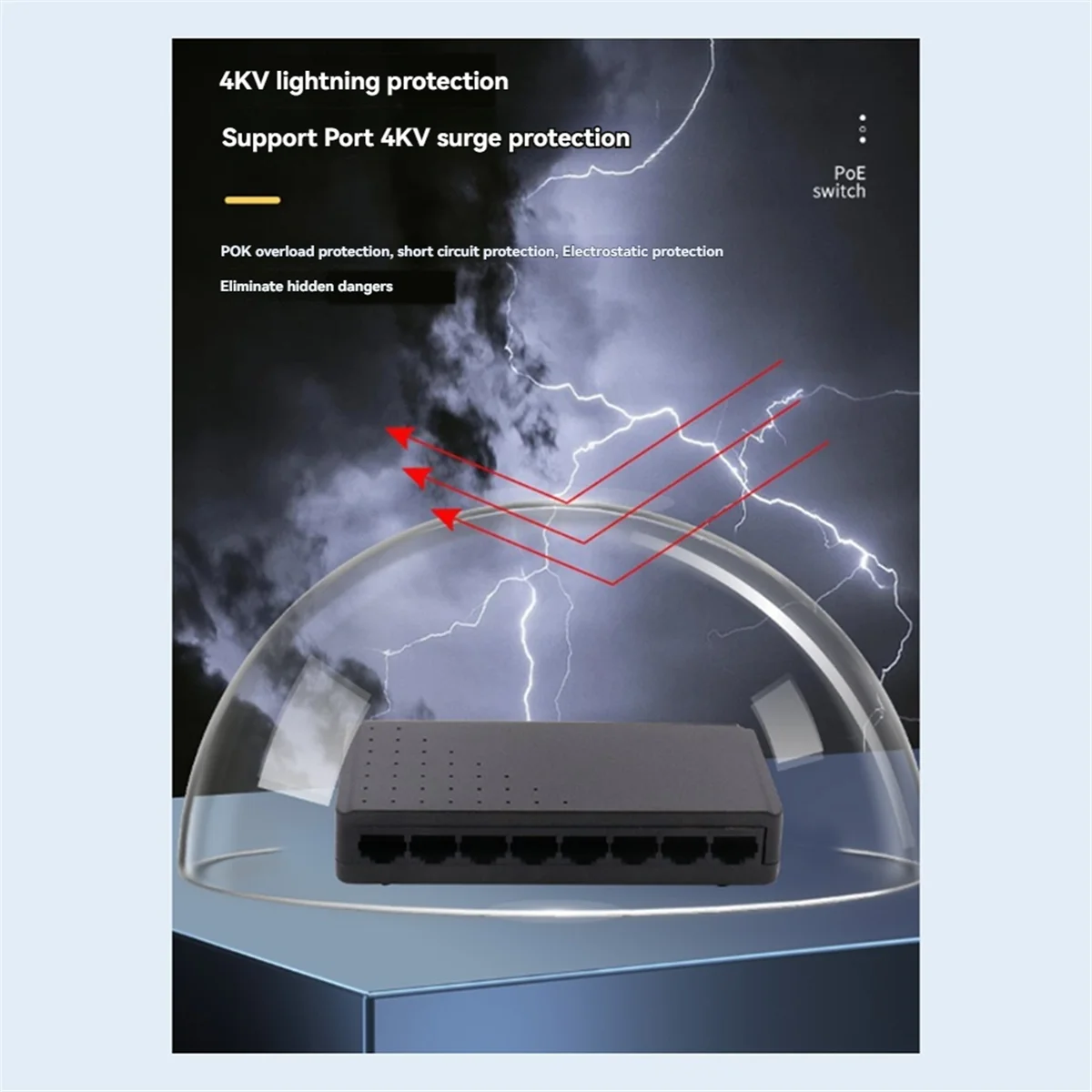 Y29A Hot PoE Switch 8 Port Ethernet Network Switch 6+2 PoE Injector Adapter for CCTV IP Cameras, High-Speed Data Transfer
Y29A Hot PoE Switch 8 Port Ethernet Network Switch 6+2 PoE Injector Adapter for CCTV IP Cameras, High-Speed Data Transfer