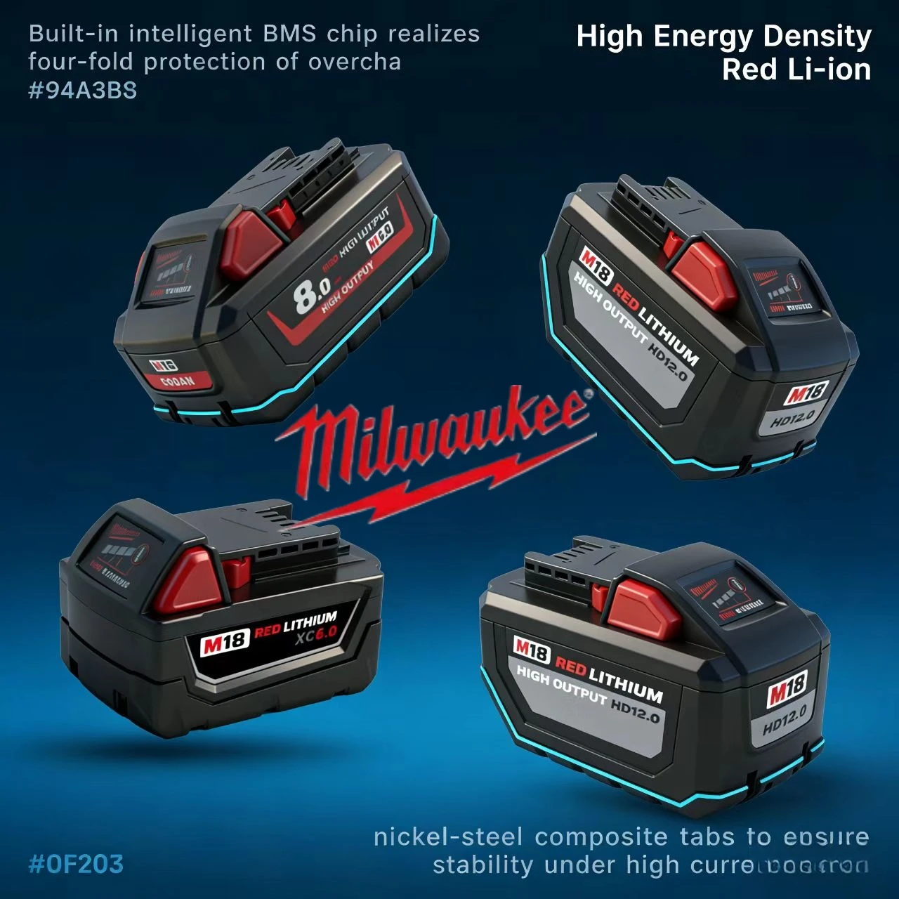 Оригинальный аккумулятор Milwaukee M18 18V 5.0/8.0/12.0Ah с высокой плотностью энергии, элементы 21700, красный литий-ионный, для всех инструментов M18.
Оригинальный аккумулятор Milwaukee M18 18V 5.0/8.0/12.0Ah с высокой плотностью энергии, элементы 21700, красный литий-ионный, для всех инструментов M18.
