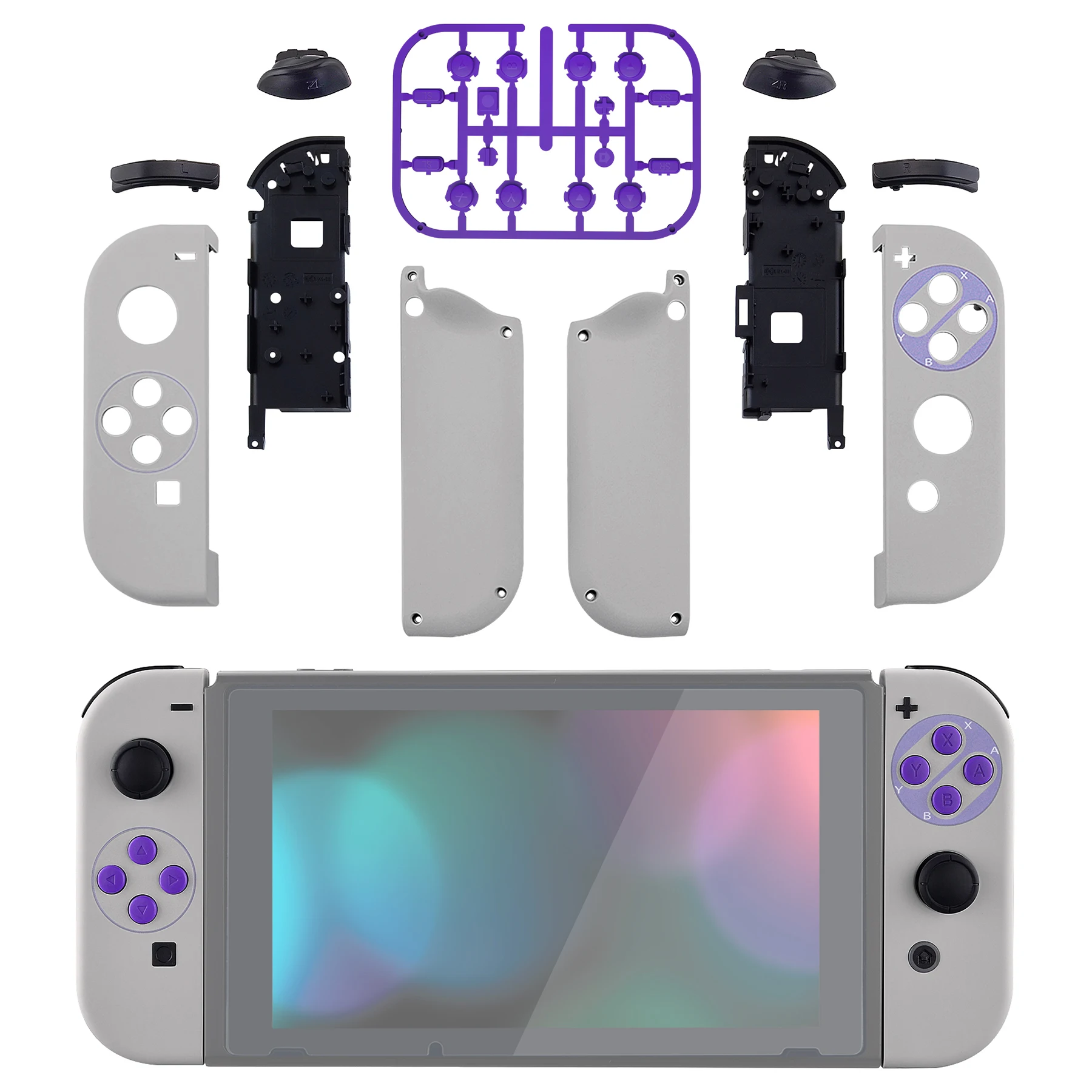 eXtremeRate Housing Shell Case W/Full Set Buttons for Nintendo Switch JoyCon & OLED Joycon - Classics SNES Style
eXtremeRate Housing Shell Case W/Full Set Buttons for Nintendo Switch JoyCon & OLED Joycon - Classics SNES Style