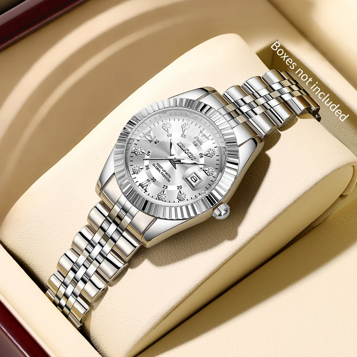 Fashion Roma Dial Women Quartz Watch Luxury Rhinestone Stainless Steel Calendar Wristwatches Reloj Mujer Clock (Without Box)
Fashion Roma Dial Women Quartz Watch Luxury Rhinestone Stainless Steel Calendar Wristwatches Reloj Mujer Clock (Without Box)