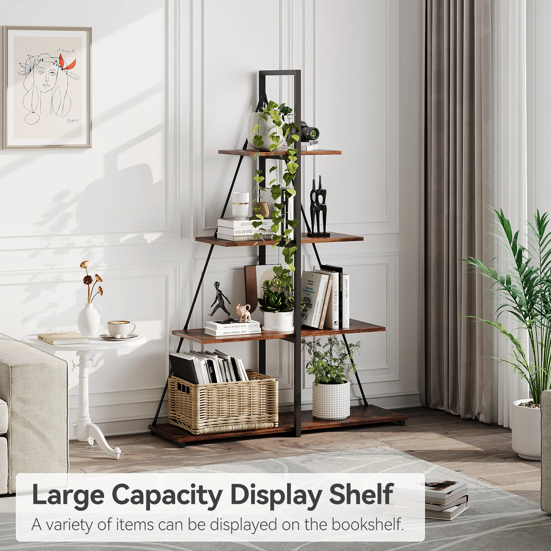 Book Shelf, 4 Tier Bookshelf, Modern Boat Shaped Design, Narrow Wooden Bookcase for Living Room/Bedroom
Book Shelf, 4 Tier Bookshelf, Modern Boat Shaped Design, Narrow Wooden Bookcase for Living Room/Bedroom