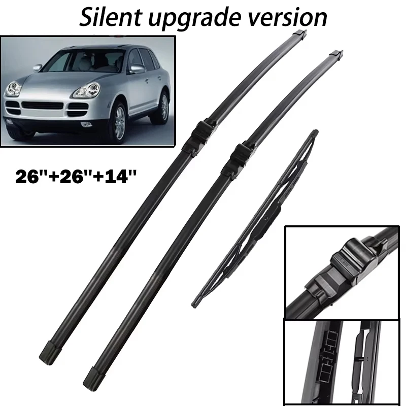Front & Rear Wiper Blades Kit Set For Porsche Cayenne 2003 - 2006 Windshield Windscreen Window 26"+26"+14" Silent upgrade
Front & Rear Wiper Blades Kit Set For Porsche Cayenne 2003 - 2006 Windshield Windscreen Window 26"+26"+14" Silent upgrade