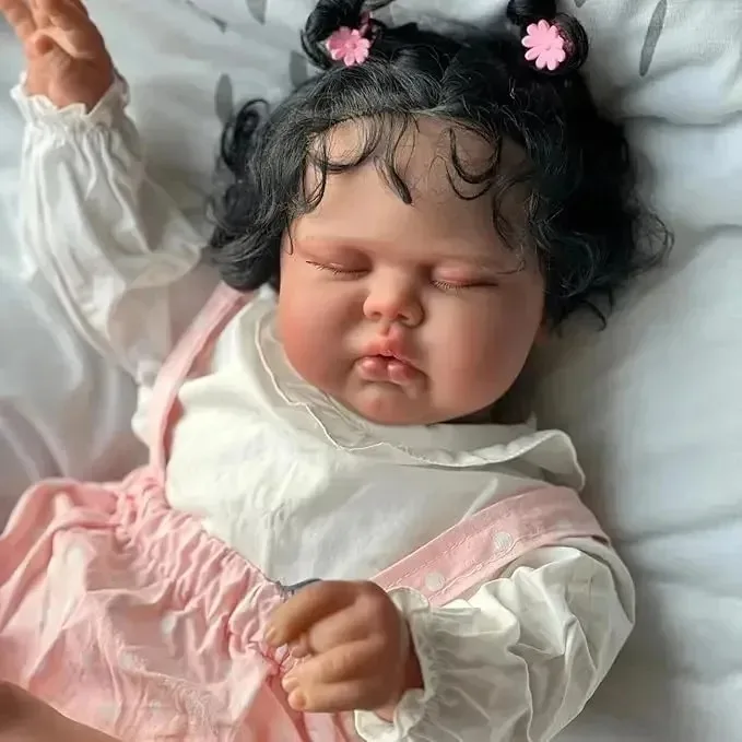 48cm Pickle Dark Skin Soft Cotton Body Sleeping Reborn Doll Lifelike Toddler 3D Skin Multiple Layers Painting With Rooted Hair
48cm Pickle Dark Skin Soft Cotton Body Sleeping Reborn Doll Lifelike Toddler 3D Skin Multiple Layers Painting With Rooted Hair