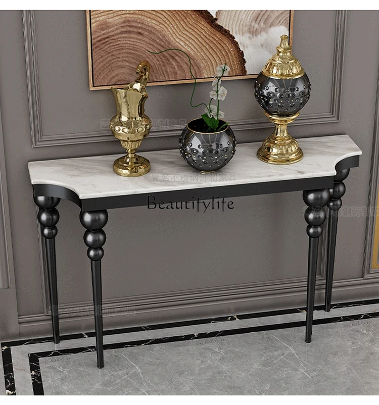 Light Luxury Brushed Stainless Steel Xuan Marble Corridor Aisle Hallway Entrance Partition a Long Narrow Table
Light Luxury Brushed Stainless Steel Xuan Marble Corridor Aisle Hallway Entrance Partition a Long Narrow Table