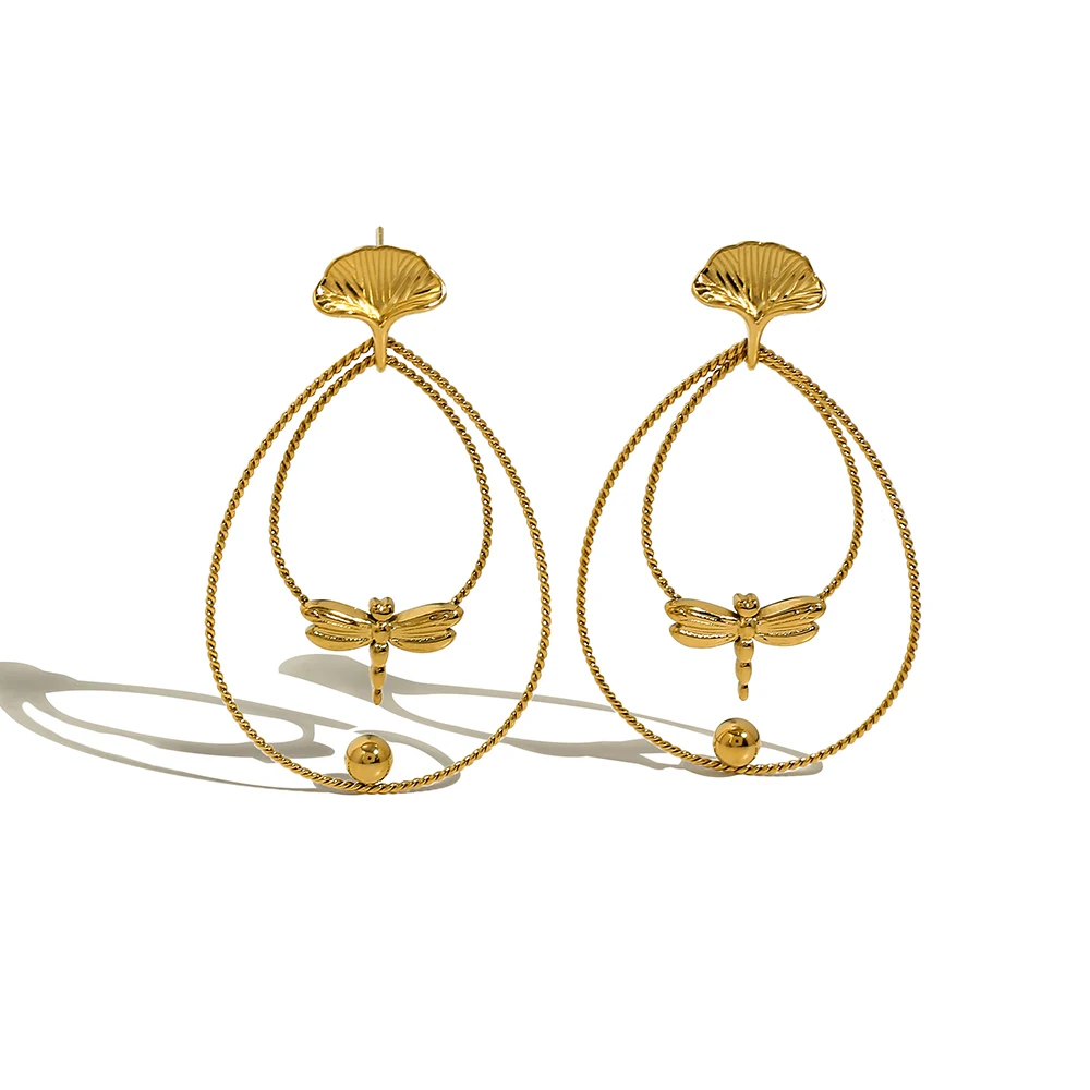 WILD & FREE New In Creative Dragonfly Stainless Steel Drop Earrings for Women 18K Gold Plated Trendy Aesthetic Jewelry
WILD & FREE New In Creative Dragonfly Stainless Steel Drop Earrings for Women 18K Gold Plated Trendy Aesthetic Jewelry