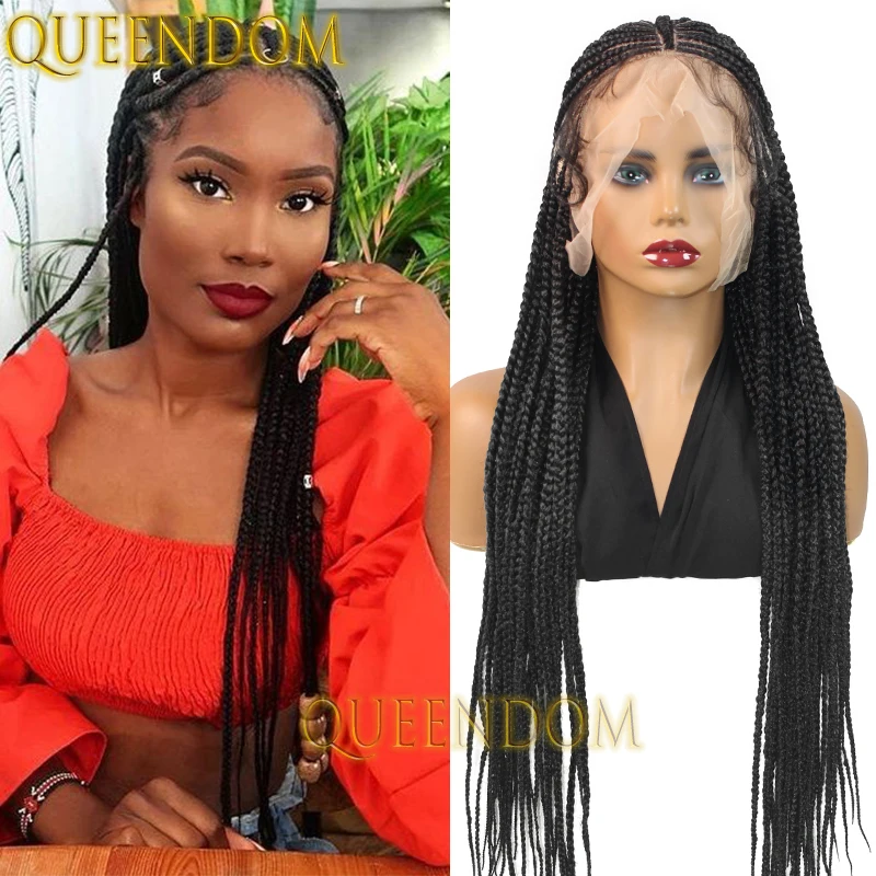 Synthetic Transparent Lace Braid Wig 32 Inch Distressed Cornrow Plaits Braids Wig for Black Women 360 Full Lace Box Braided Wig
Synthetic Transparent Lace Braid Wig 32 Inch Distressed Cornrow Plaits Braids Wig for Black Women 360 Full Lace Box Braided Wig
