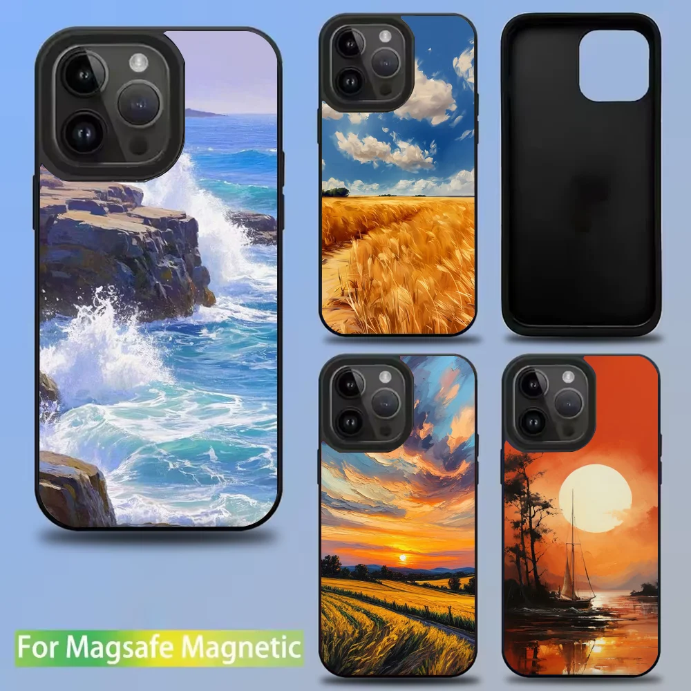 Landscape Oil painting Pattern Phone Case For IPhone 16 15 14 13 12 11 Pro Mini Max Soft Magnetic Cover
Landscape Oil painting Pattern Phone Case For IPhone 16 15 14 13 12 11 Pro Mini Max Soft Magnetic Cover