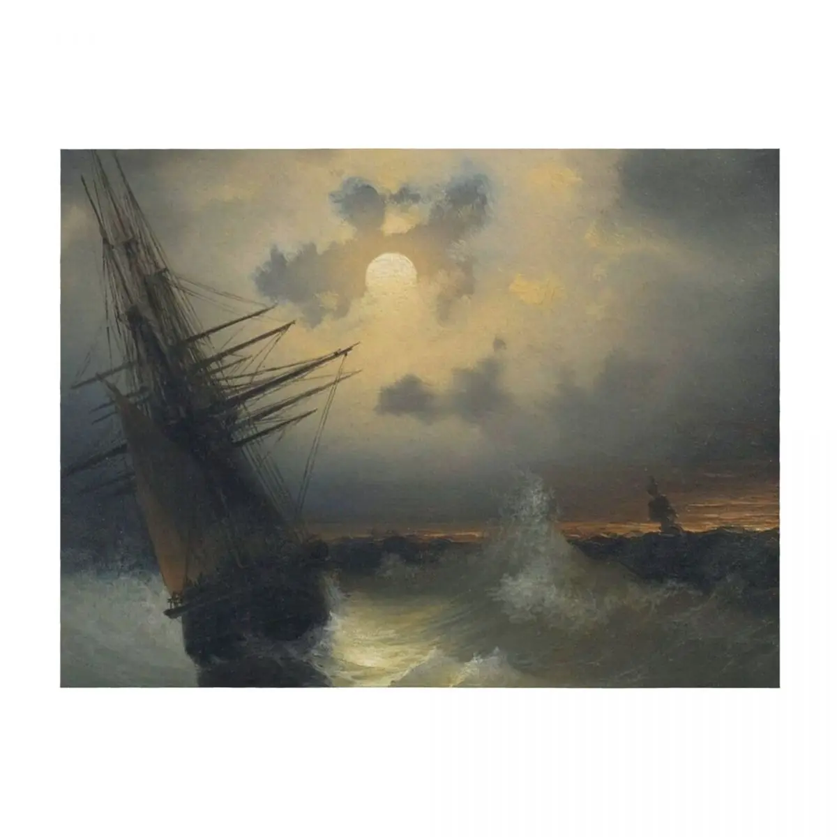 Ivan Aivazovsky (1817 - 1900): A Sailing Ship on a High Sea by Moonlight, 1840s, Oil on board, 24.6 x 19.2 cm Throw Blanket
Ivan Aivazovsky (1817 - 1900): A Sailing Ship on a High Sea by Moonlight, 1840s, Oil on board, 24.6 x 19.2 cm Throw Blanket