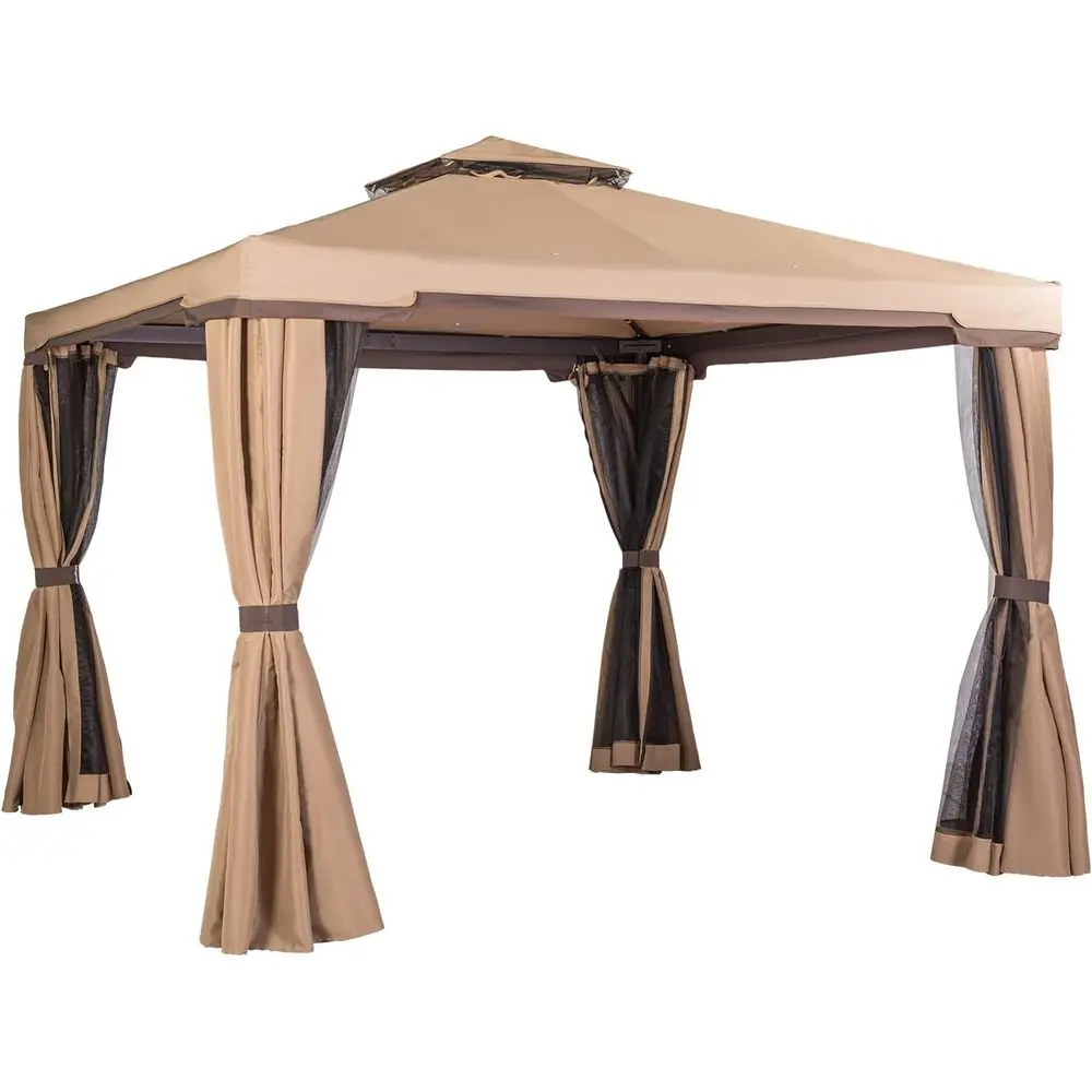10x10 Outdoor Patio Garden Gazebo with Mosquito Net and Double Roof for Weddings and Events
10x10 Outdoor Patio Garden Gazebo with Mosquito Net and Double Roof for Weddings and Events