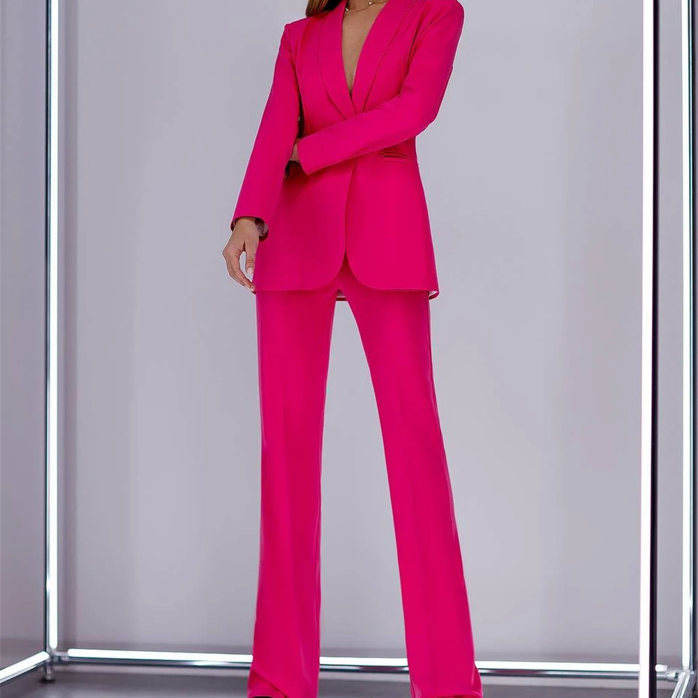 2024 Hot Pink Solid 2-Piece Suits For Women Fashion Outfit Smart Business Wedding Guest Female 2 piece Set Jacket Pants
2024 Hot Pink Solid 2-Piece Suits For Women Fashion Outfit Smart Business Wedding Guest Female 2 piece Set Jacket Pants