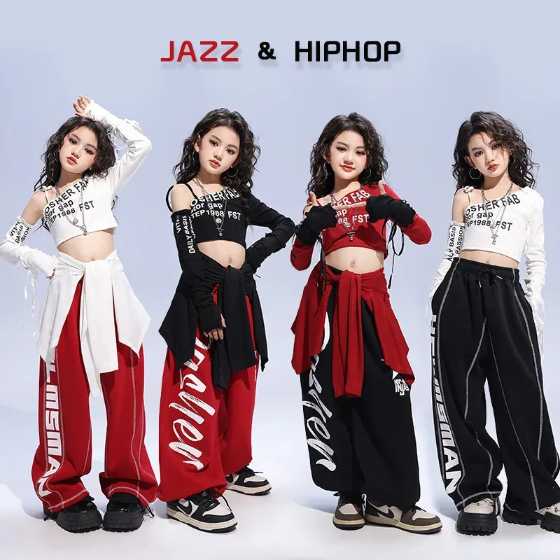 Kid Hip Hop Clothing White Black One Shoulder Crop Top T Shirt Casual Sweat Jogger Pants for Girls Jazz Dance Costumes Clothes
Kid Hip Hop Clothing White Black One Shoulder Crop Top T Shirt Casual Sweat Jogger Pants for Girls Jazz Dance Costumes Clothes