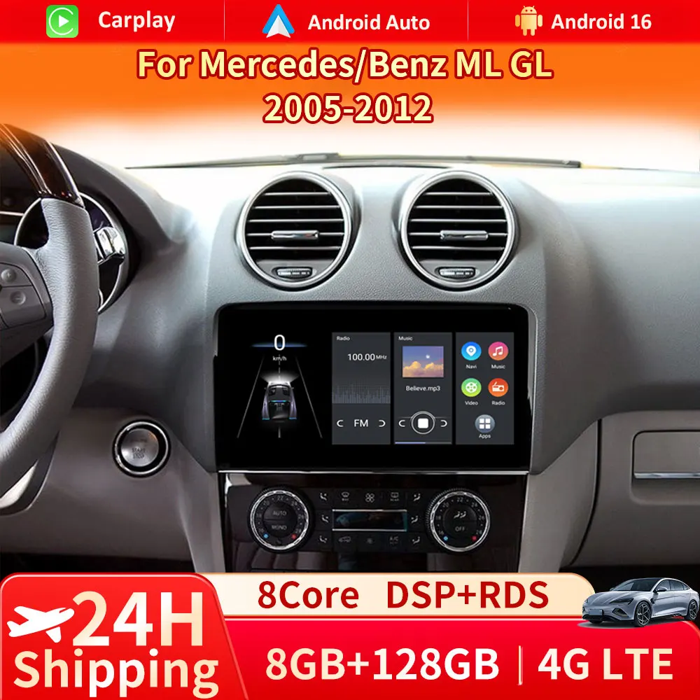 Android 16 for Mercedes Benz ML GL W164 ML350 ML500 GL320 X164 ML280 GL350 GL450 Car Radio 4G+WIFI Carplay Audio Multimedia
Android 16 for Mercedes Benz ML GL W164 ML350 ML500 GL320 X164 ML280 GL350 GL450 Car Radio 4G+WIFI Carplay Audio Multimedia
