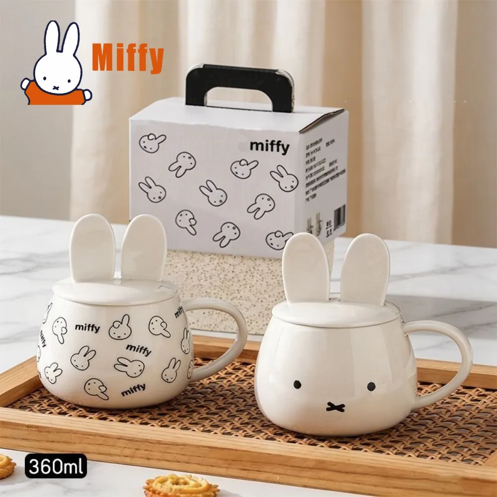 Kawaii Miffy Ceramic Mug with Lid Cute Rabbit Ear Design 360ml Milk White Porcelain Coffee Tea Cup Office Breakfast Girl Gift
Kawaii Miffy Ceramic Mug with Lid Cute Rabbit Ear Design 360ml Milk White Porcelain Coffee Tea Cup Office Breakfast Girl Gift