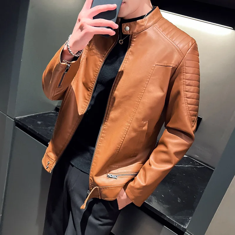 New Fashion Men Stand Collar Trendy Motorcycle Leather Jackets Slim Casual PU Leather Coats Quality Male Fit Jackets Size 4XL
New Fashion Men Stand Collar Trendy Motorcycle Leather Jackets Slim Casual PU Leather Coats Quality Male Fit Jackets Size 4XL
