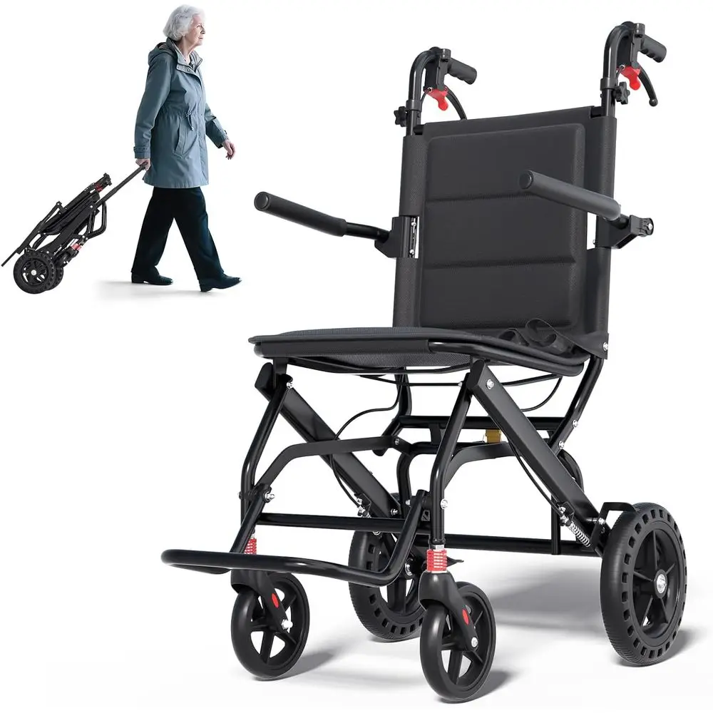 Складное транспортное кресло-коляска, сверхлегкое (7,7 кг) с телескопической ручкой и подстаканником, выдерживает нагрузку до 100 кг для взрослых и пожилых людей, K
Складное транспортное кресло-коляска, сверхлегкое (7,7 кг) с телескопической ручкой и подстаканником, выдерживает нагрузку до 100 кг для взрослых и пожилых людей, K