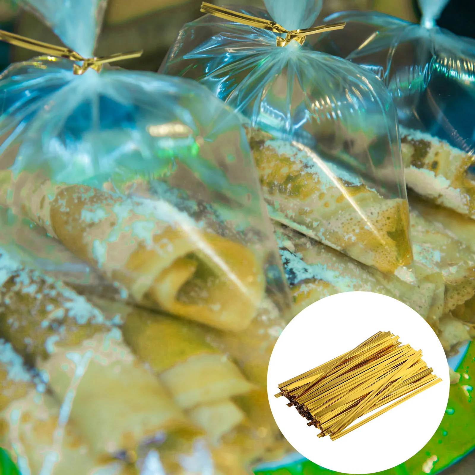 Golden Wire Ties Candy Bag Twists Reusable Metal Packaging Rope Gift Wrapping Decor Bread Treat Cable Twisty Sturdy Shiny 
Golden Wire Ties Candy Bag Twists Reusable Metal Packaging Rope Gift Wrapping Decor Bread Treat Cable Twisty Sturdy Shiny