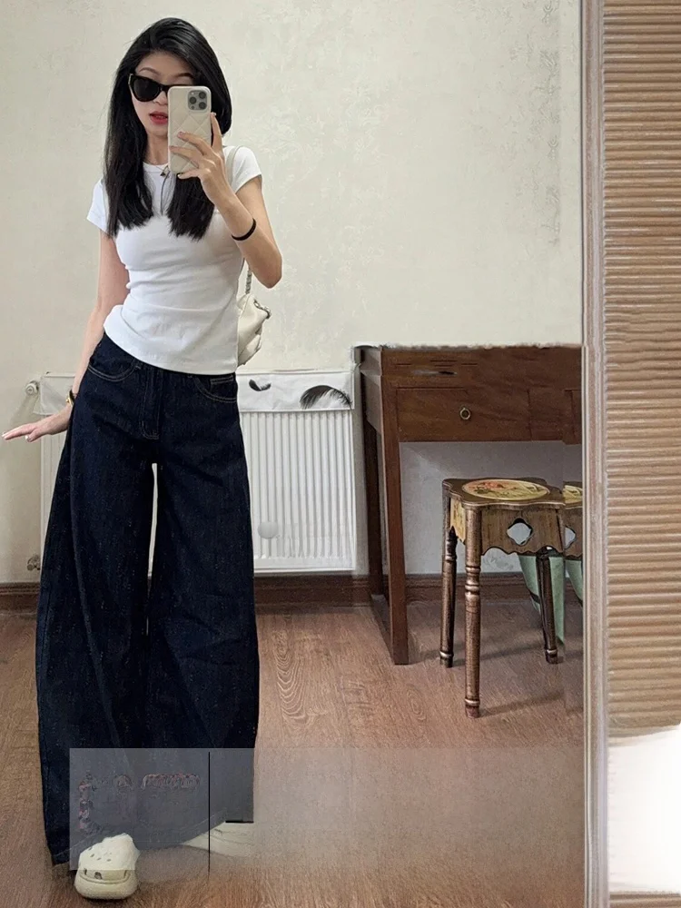 Широкие синие джинсы с высокой талией, женские свободные джинсы, осень-зима, винтажные прямые длинные брюки, модные женские джинсы
Широкие синие джинсы с высокой талией, женские свободные джинсы, осень-зима, винтажные прямые длинные брюки, модные женские джинсы