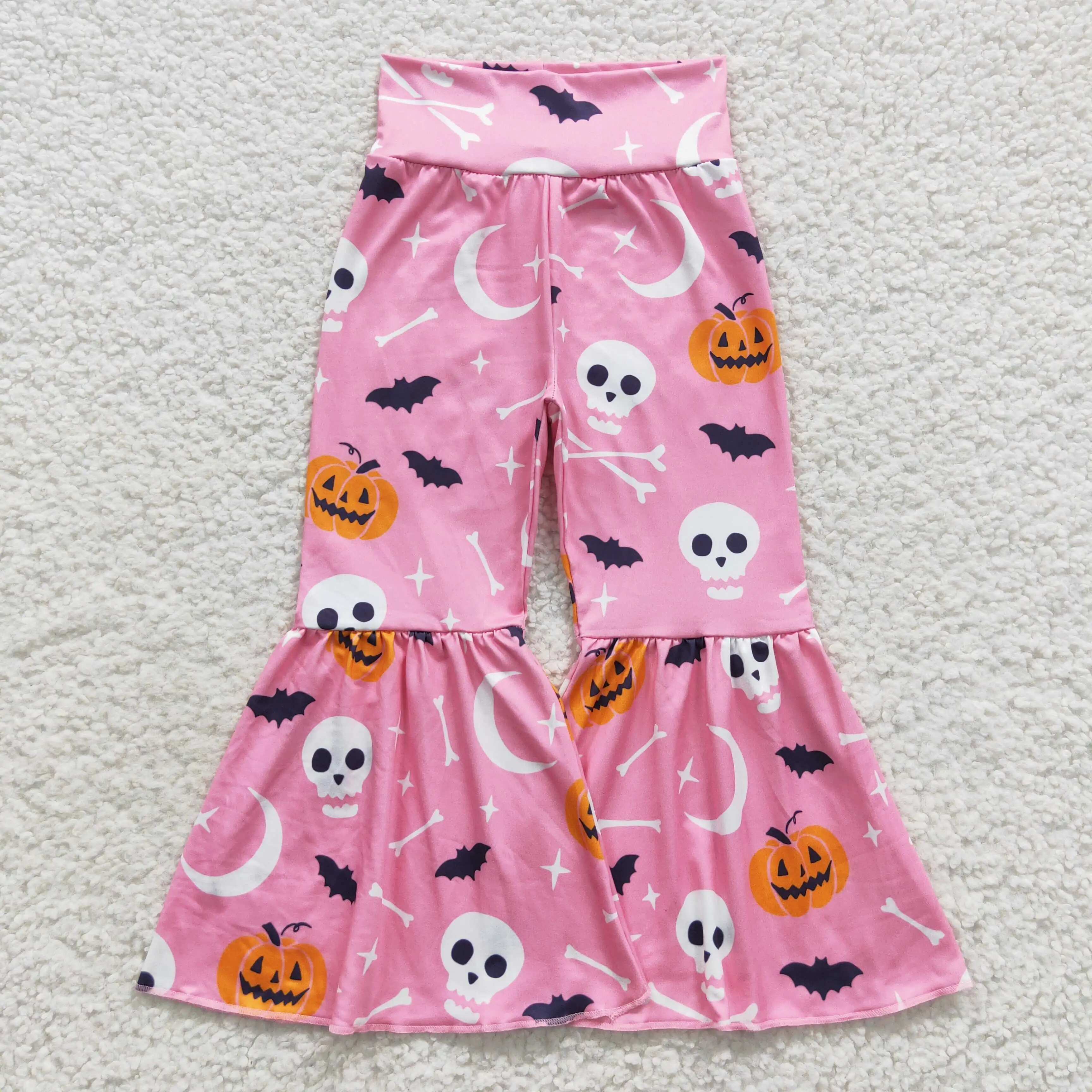 P0218 Kids Girl Halloween Clothes Milk Silk Pumpkin Print Pink Children Bell Bottom Pants
P0218 Kids Girl Halloween Clothes Milk Silk Pumpkin Print Pink Children Bell Bottom Pants