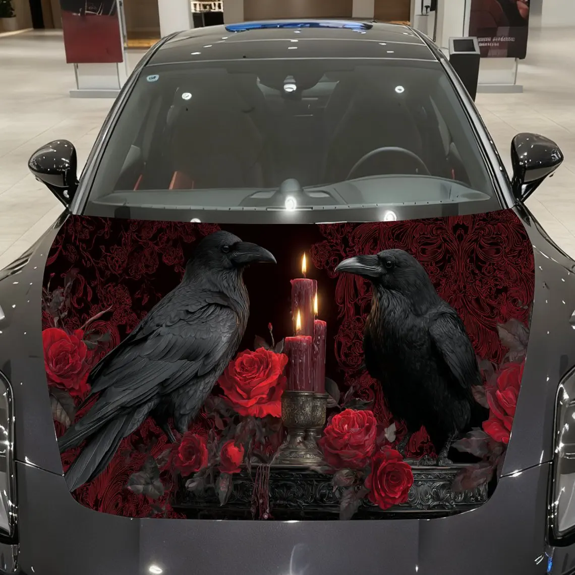 Romantic Flower Crows Pattern car hood stickers, waterproof self-adhesive, scratch resistant, easy to stick, durable car PVC sti
Romantic Flower Crows Pattern car hood stickers, waterproof self-adhesive, scratch resistant, easy to stick, durable car PVC sti
