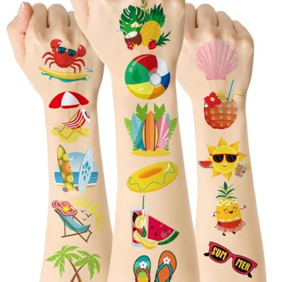 ADXCO 144 Pieces Summer Pool Party Tattoos Hawaiian Luau Themed Tattoos Waterproof Beach Temporary Tattoos Stickers for Adults,
ADXCO 144 Pieces Summer Pool Party Tattoos Hawaiian Luau Themed Tattoos Waterproof Beach Temporary Tattoos Stickers for Adults,