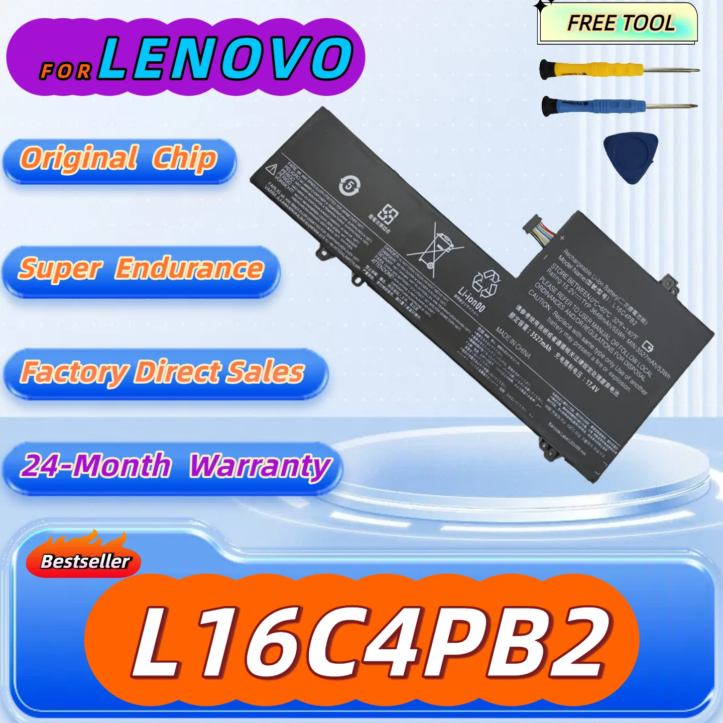 L16C4PB2 L16M4PB2 L16L4PB2 Laptop Battery For Lenovo IdeaPad 720S-14IKB V720-14 K42-80 Series Notebook Free Tool + 24M Warranty
L16C4PB2 L16M4PB2 L16L4PB2 Laptop Battery For Lenovo IdeaPad 720S-14IKB V720-14 K42-80 Series Notebook Free Tool + 24M Warranty