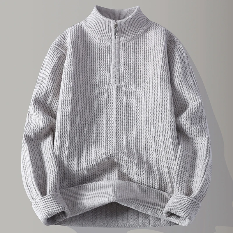 Men's Knitted Sweater Half Zipper Stand Collar Pure Color Texture High Quality Casual Wear Polyester Fiber Long Sleeve
Men's Knitted Sweater Half Zipper Stand Collar Pure Color Texture High Quality Casual Wear Polyester Fiber Long Sleeve