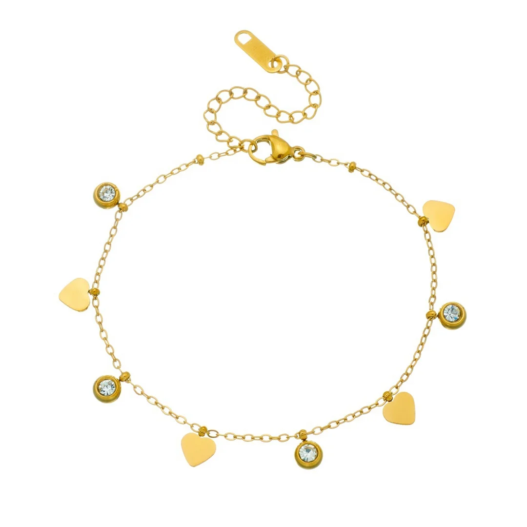 Punk Zirconia Round and Heart Charm Bracelet Female Gold Color Stainless Steel Chain Link Bracelet for Woman Fashion Jewelry
Punk Zirconia Round and Heart Charm Bracelet Female Gold Color Stainless Steel Chain Link Bracelet for Woman Fashion Jewelry