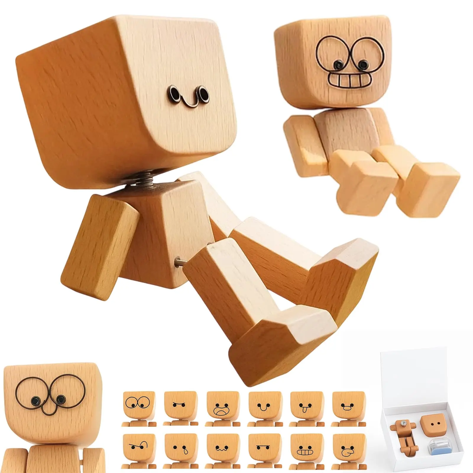 Крошечный деревянный встряхивающий человек, фигурка вертолой улыбки для приборной панели автомобиля, декор стола, снятие стресса, в комплект входят 12 дополнительных выражений
Крошечный деревянный встряхивающий человек, фигурка вертолой улыбки для приборной панели автомобиля, декор стола, снятие стресса, в комплект входят 12 дополнительных выражений 