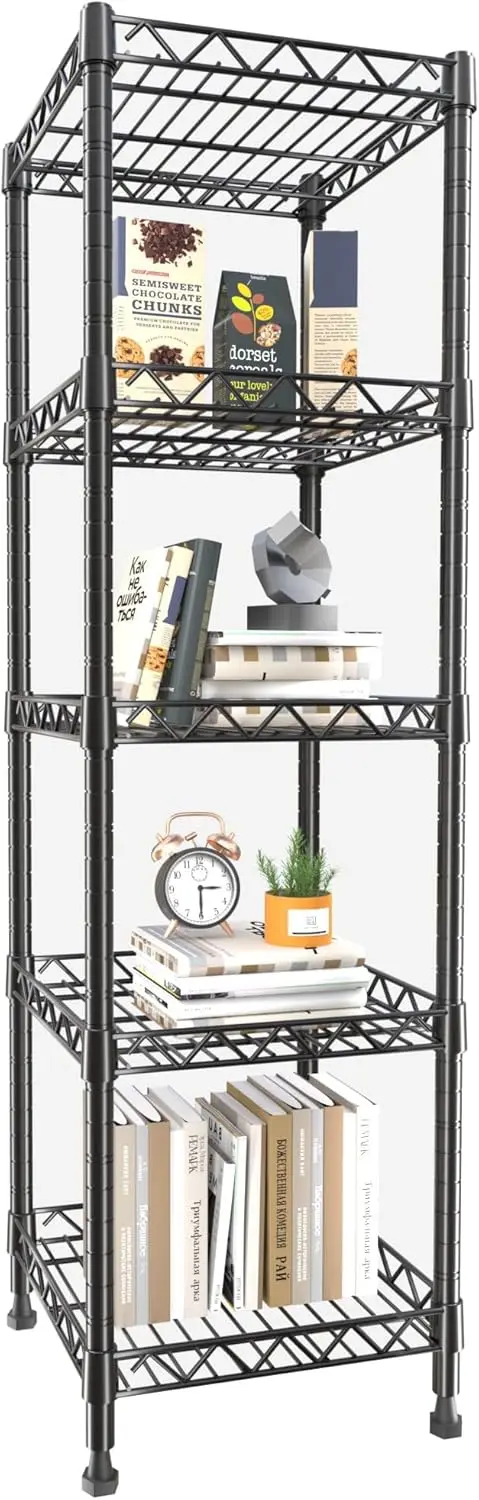 5-Tier Adjustable Wire Shelf, 11.8x11.8x50 Inch, Black, for Bathroom Kitchen Laundry
5-Tier Adjustable Wire Shelf, 11.8x11.8x50 Inch, Black, for Bathroom Kitchen Laundry