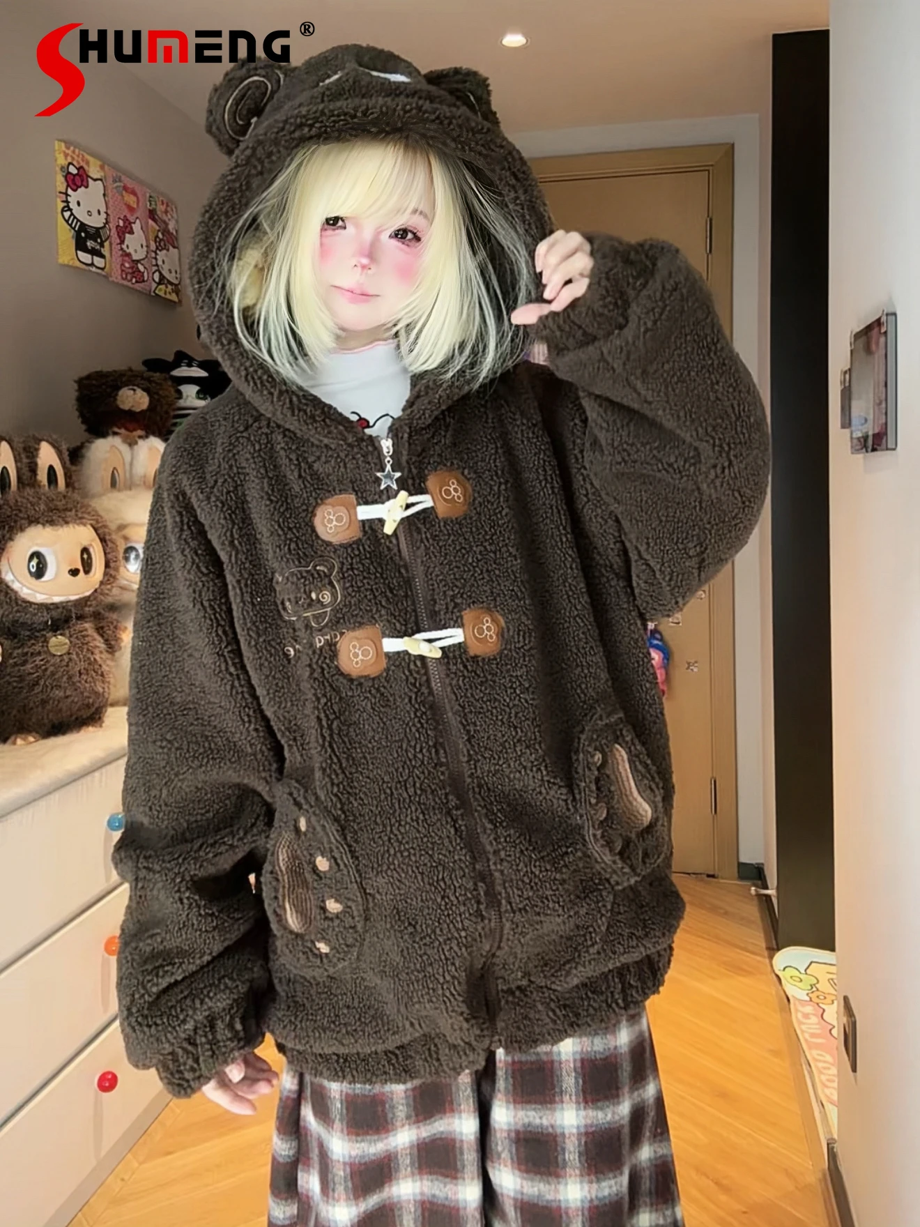 Original Japanese Sweet Cute Girl Thick Winter Jacket Loose Versatile Casual Kawaii Embroidered Hooded Warm Plush Coat for Women
Original Japanese Sweet Cute Girl Thick Winter Jacket Loose Versatile Casual Kawaii Embroidered Hooded Warm Plush Coat for Women