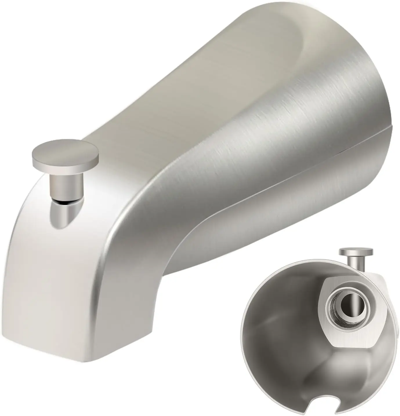 5-1/4" Brushed Nickel Tub Spout with Diverter, 1/2" IPS Thread, Wall Mount Bathtub Faucet
5-1/4" Brushed Nickel Tub Spout with Diverter, 1/2" IPS Thread, Wall Mount Bathtub Faucet