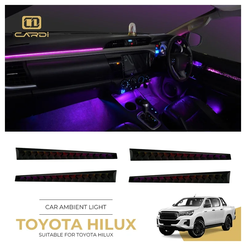 Освещение салона автомобиля Hilux Ambient Light 'CARDI' Системы освещения 18 в 1 для интерьера Toyota Hilux Удобный опыт вождения
Освещение салона автомобиля Hilux Ambient Light 'CARDI' Системы освещения 18 в 1 для интерьера Toyota Hilux Удобный опыт вождения
