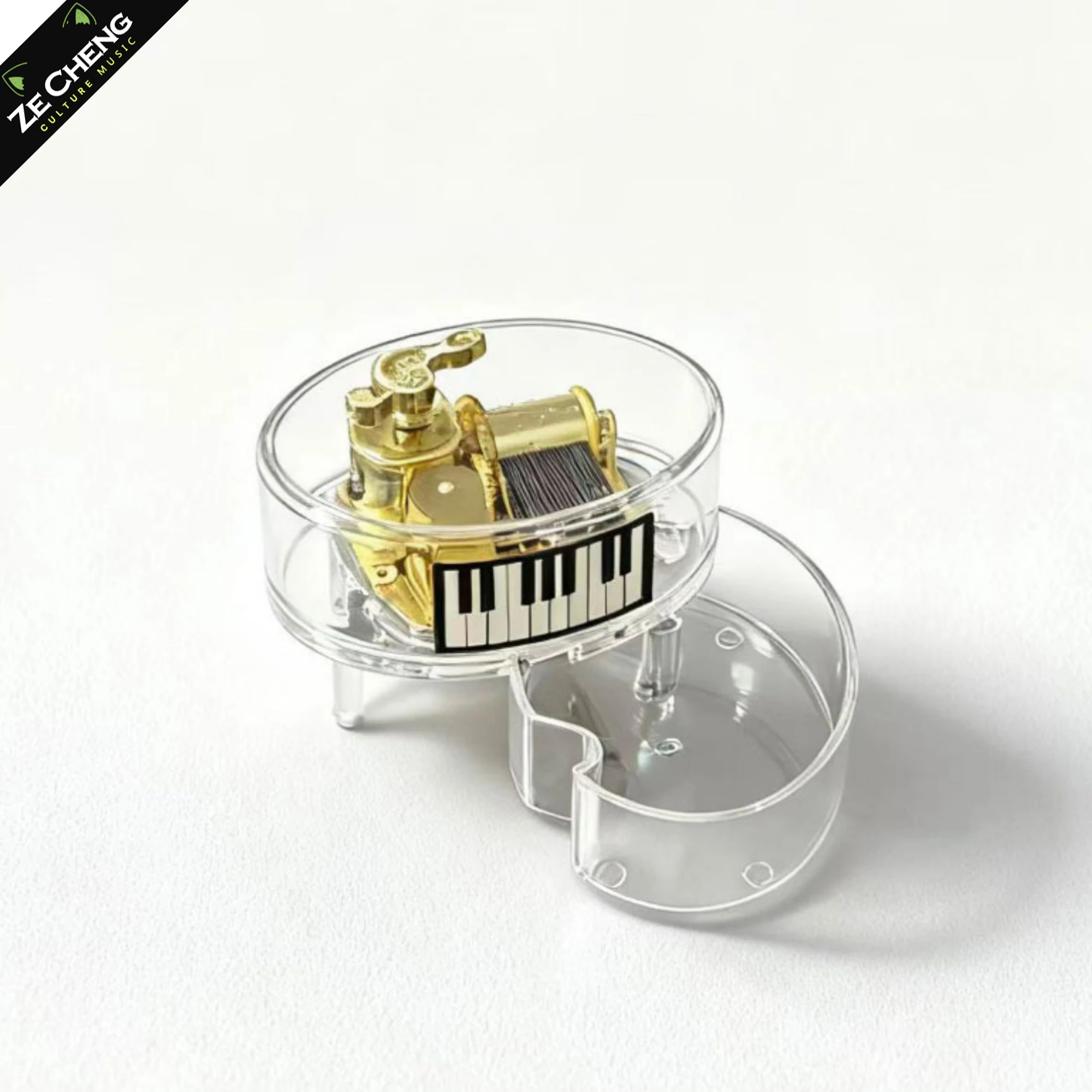 Kids Musical Gift - Transparent Rotating Acrylic Music Box, Wind-Up Mini Home Decor for Birthdays