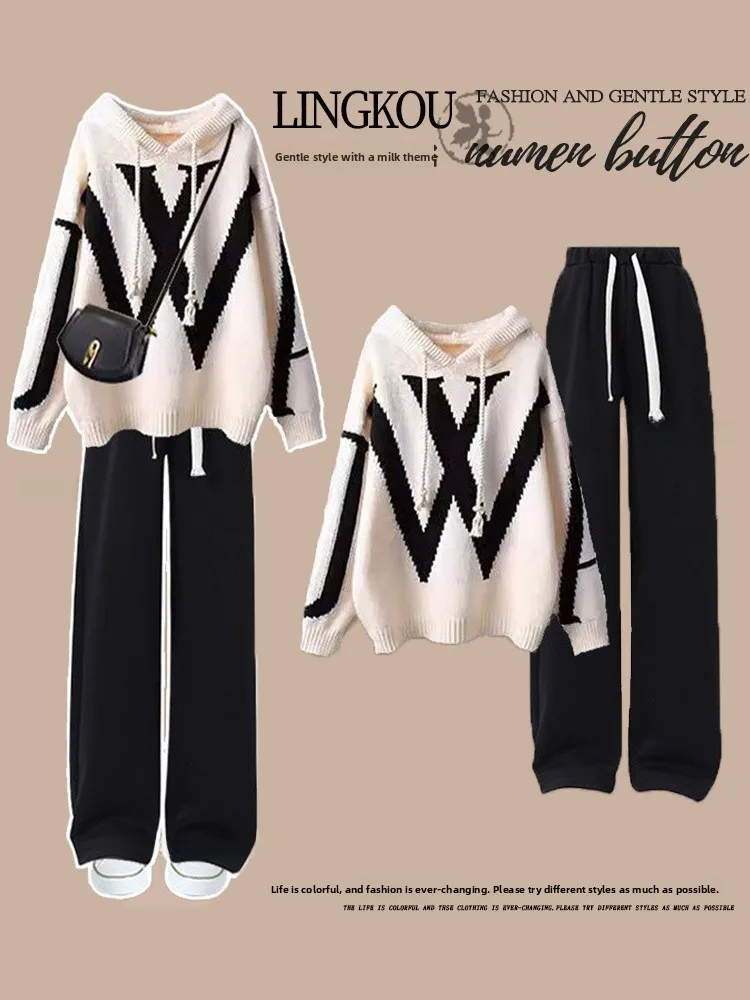 plus Size Women's Autumn Profional Suit Small Frame Youthful plus Size Slimming Concealing Hoodie Wide Leg Pants Two Piece...
plus Size Women's Autumn Profional Suit Small Frame Youthful plus Size Slimming Concealing Hoodie Wide Leg Pants Two Piece...