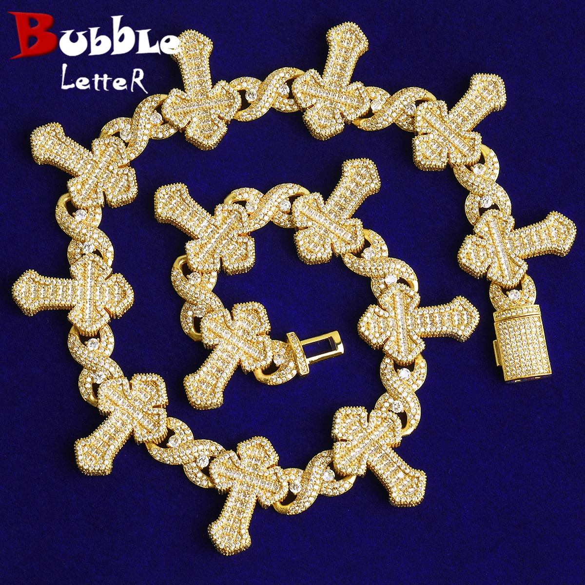 Пузырьковая буква Iced Out Cross Infinity Chain для мужчин, ожерелье, колье, 5А, кубический цирконий, ювелирные изделия в стиле хип-хоп
Пузырьковая буква Iced Out Cross Infinity Chain для мужчин, ожерелье, колье, 5А, кубический цирконий, ювелирные изделия в стиле хип-хоп