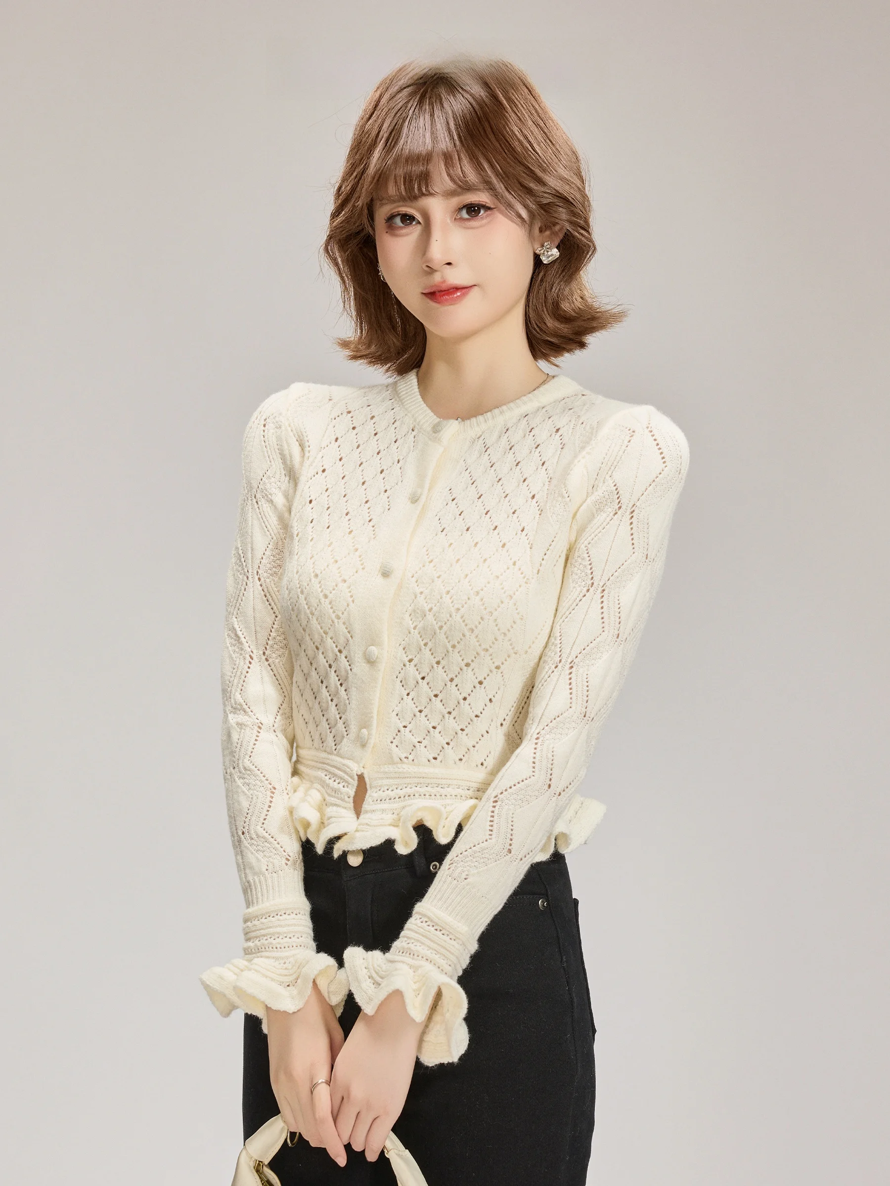 Ele Knitted Open Cardigan Women's Autumn Winter Slim Fit ort Sweater Top Inner Wear Outer Wear Luxury Feel Faionable
Ele Knitted Open Cardigan Women's Autumn Winter Slim Fit ort Sweater Top Inner Wear Outer Wear Luxury Feel Faionable