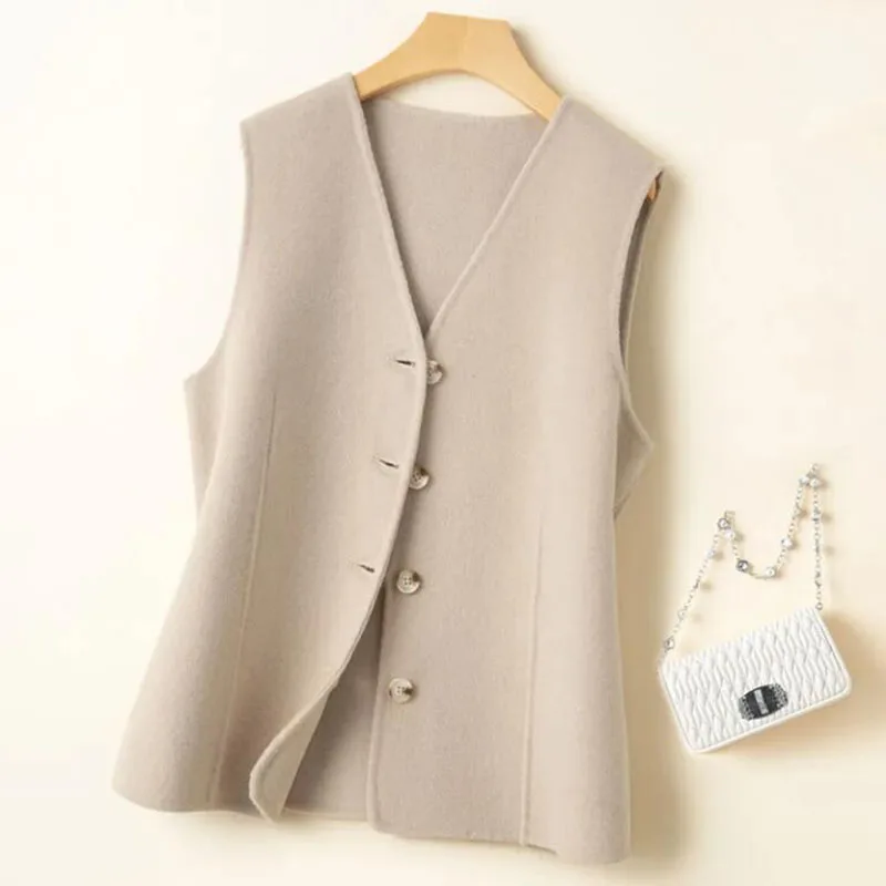 Fashion V-Neck Woolen Vest Women's Vests 2023 New Spring Autumn Waistcoat Jacket Casual Sleeveless Woolen Coat Female Tops
Fashion V-Neck Woolen Vest Women's Vests 2023 New Spring Autumn Waistcoat Jacket Casual Sleeveless Woolen Coat Female Tops