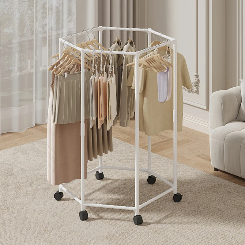 360° Clothing Storage Rack Bedroom Movable Hanging Clothing Hanger Hexagonal Rotatable Clothing Rack With Wheels Space Saving
360° Clothing Storage Rack Bedroom Movable Hanging Clothing Hanger Hexagonal Rotatable Clothing Rack With Wheels Space Saving