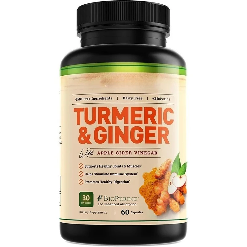 Curcumin supplement - containing ginger, apple cider vinegar, and BioPerine black pepper extract -60 capsules
Curcumin supplement - containing ginger, apple cider vinegar, and BioPerine black pepper extract -60 capsules