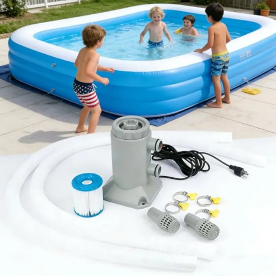 Above Ground Pool Pump and Filter Kit, Gray PVC Plastic, Gray, 530 GPH High-Flow Filtration for Rapid Water Cleaning
Above Ground Pool Pump and Filter Kit, Gray PVC Plastic, Gray, 530 GPH High-Flow Filtration for Rapid Water Cleaning