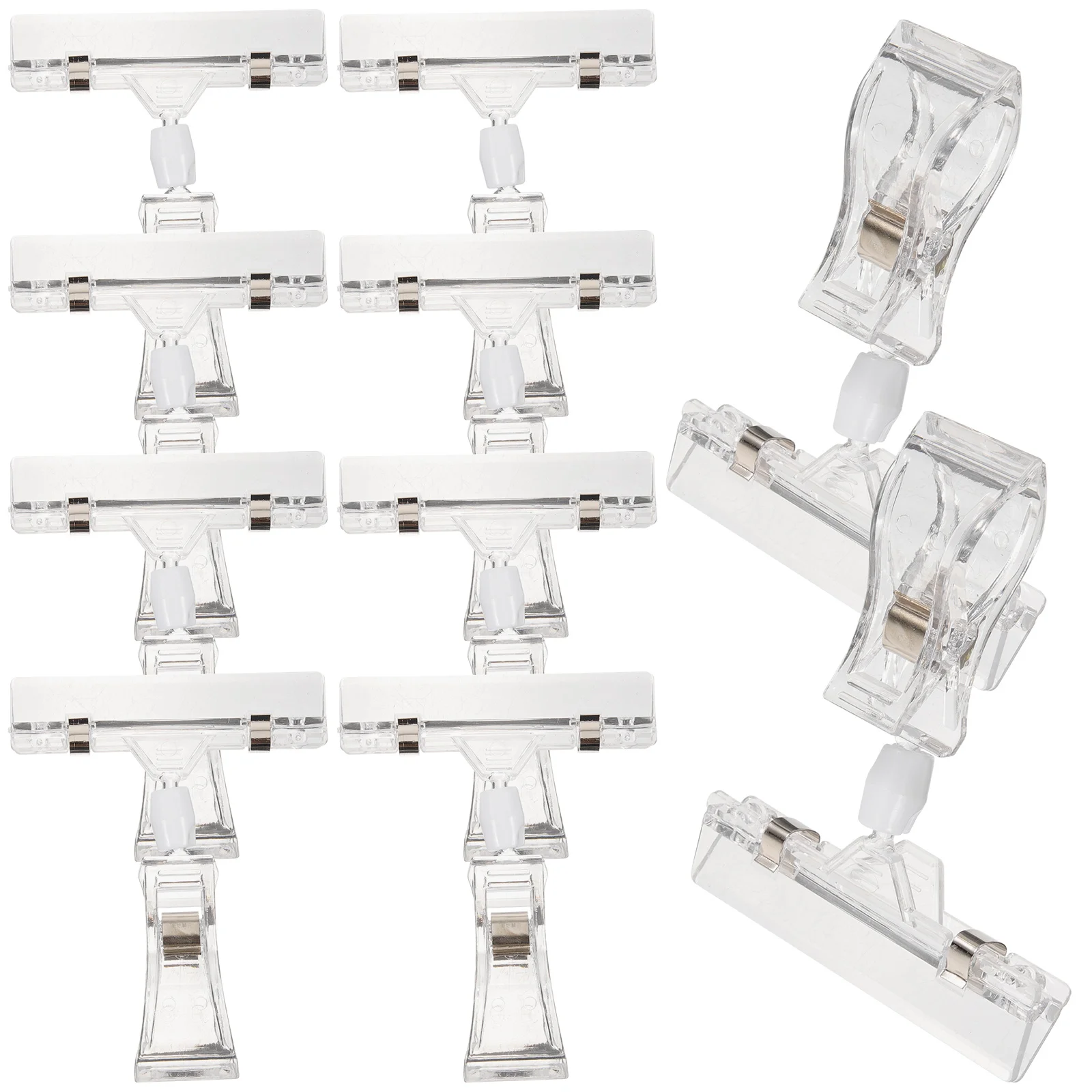 10 Pcs Binder Clips Rotating Price Folder Merchandise Sign Display Fastener Mini Label Holder
10 Pcs Binder Clips Rotating Price Folder Merchandise Sign Display Fastener Mini Label Holder