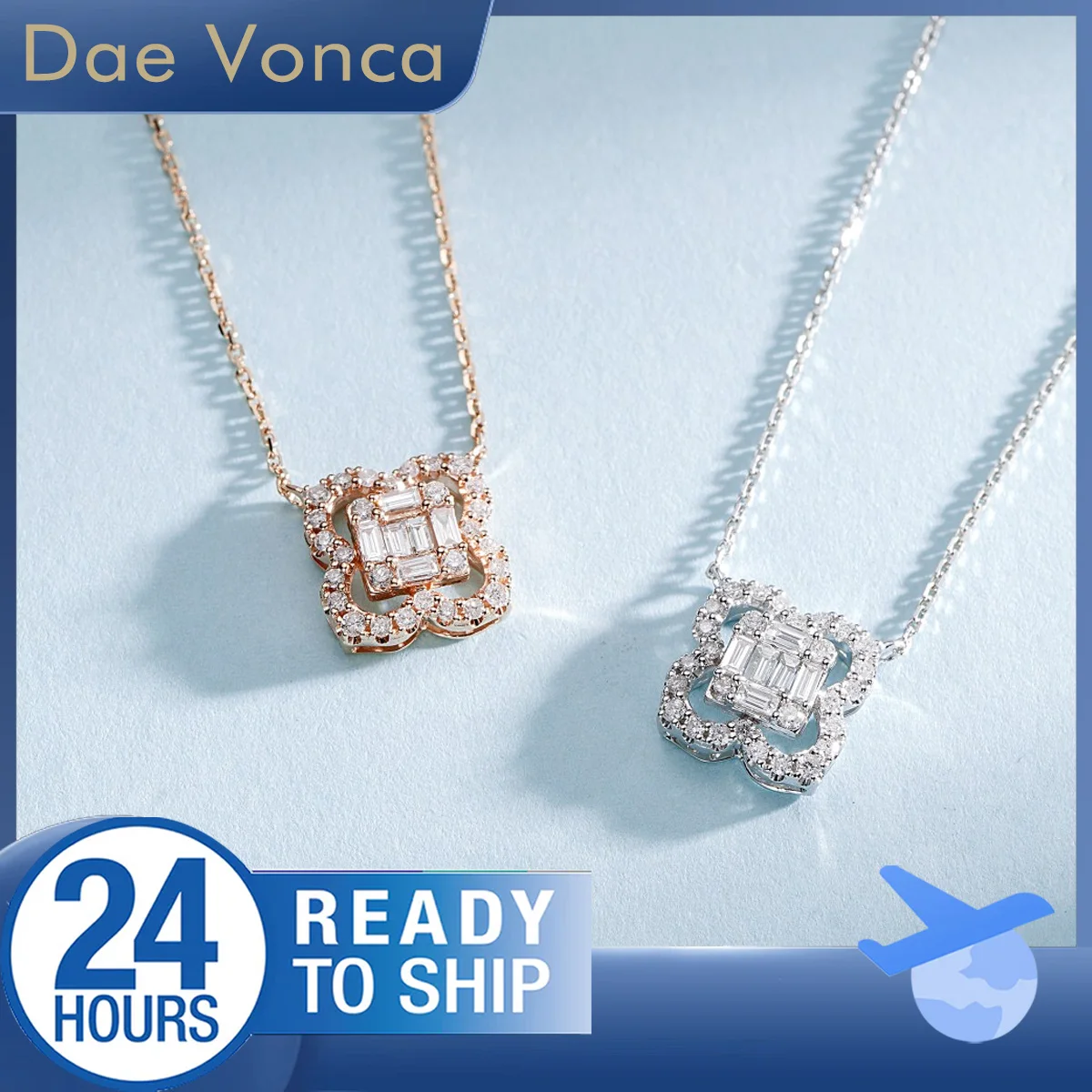 Quatrefoil Shaped Baquette Cut Natural Diamond Necklace 18K Rose/White Gold Total 0.3ct Natural Diamond Pendant Necklace
Quatrefoil Shaped Baquette Cut Natural Diamond Necklace 18K Rose/White Gold Total 0.3ct Natural Diamond Pendant Necklace