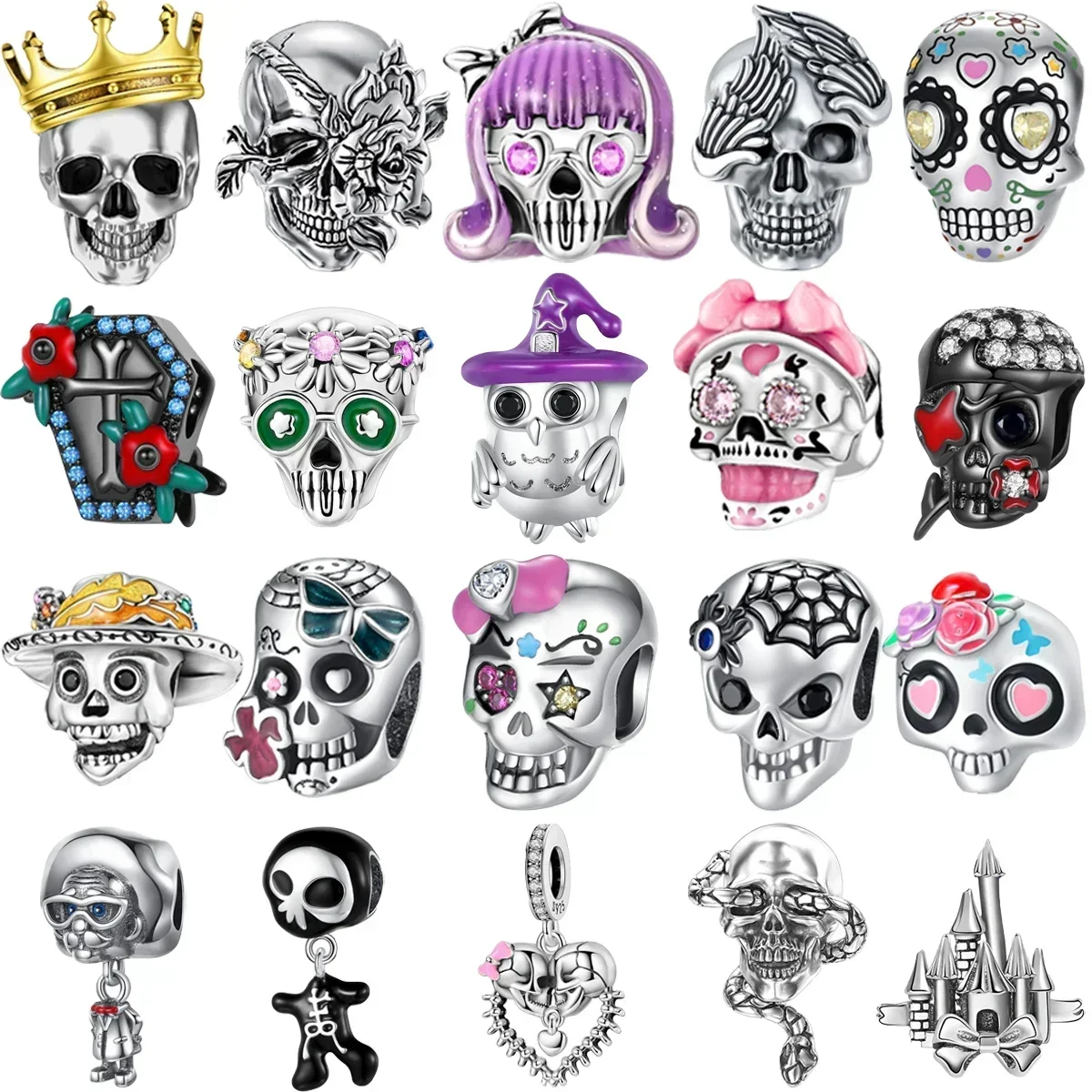 Original 925 Sterling Silver Halloween Skull Pumpkin Ghost Snake Charms Beads for Necklace DIY Bracelet Women Jewellery Gift
Original 925 Sterling Silver Halloween Skull Pumpkin Ghost Snake Charms Beads for Necklace DIY Bracelet Women Jewellery Gift