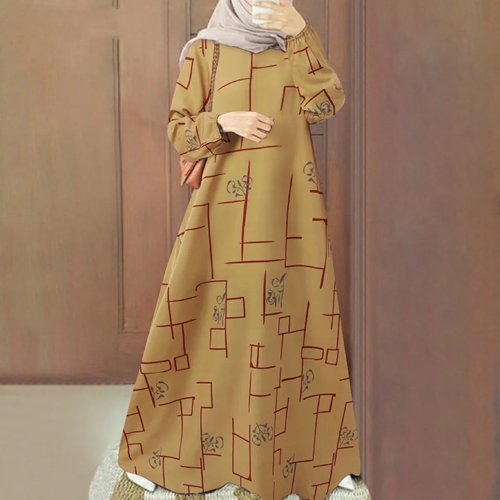 2025 Muslim Women's Casual Pullover Long-sleeved Loose-fitting Round-neck Dresses From Saudi Arabia in The Middle East. M-2XL
2025 Muslim Women's Casual Pullover Long-sleeved Loose-fitting Round-neck Dresses From Saudi Arabia in The Middle East. M-2XL