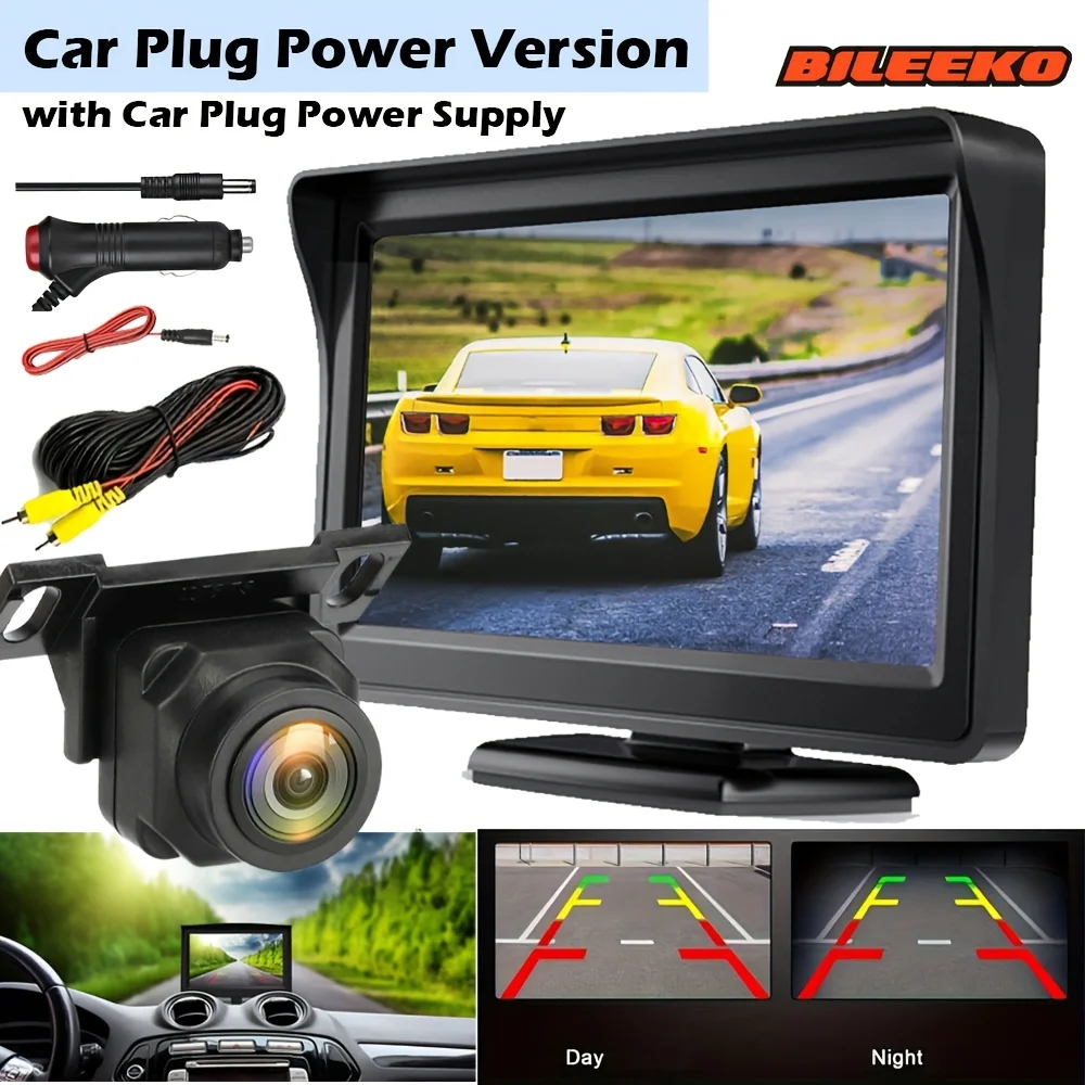 Bileeko Car Rear View Camera Kit 4.3 inch Monitor Backup Camera for Vehicle Parking Assistant
Bileeko Car Rear View Camera Kit 4.3 inch Monitor Backup Camera for Vehicle Parking Assistant